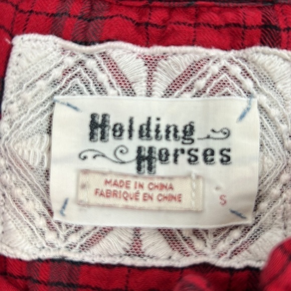 Anthropologie Holding Horses Red Plaid Tunic Dress - Picture 4 of 10